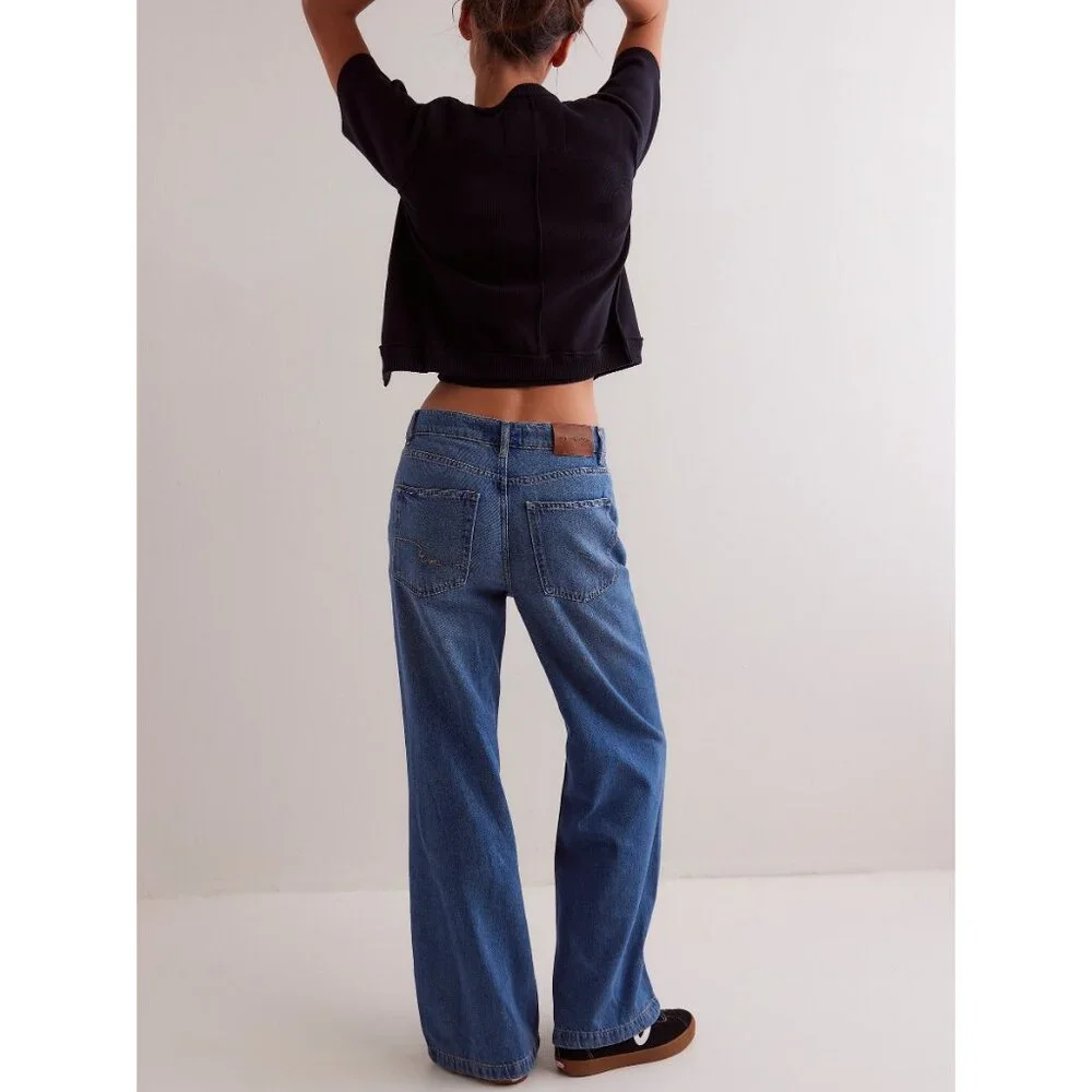 We The Free The Stride Jean Wide Leg Blue 31 NWT